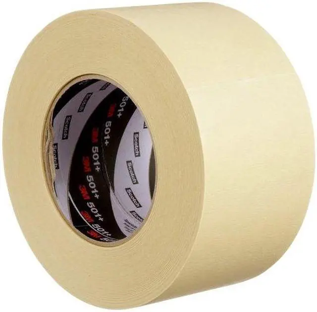 Alt view image 2 of 7 - 3M 501+ Painter's Tape, 72 mm W x 55 m L, 7.3 mil Thick, Tan, Rubber Adhesive,