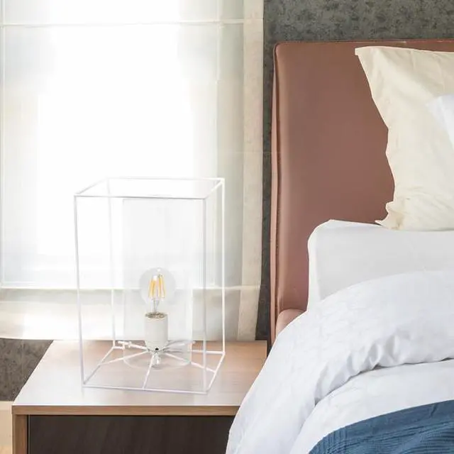 Alt view image 9 of 12 - Lalia Home White Framed Table Lamp with Clear Cylinder Glass Shade, Large