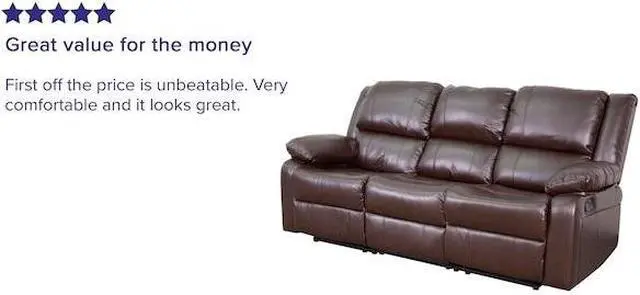 Alt view image 12 of 19 - Harmony Series Brown LeatherSoft Sofa with Two Built-In Recliners