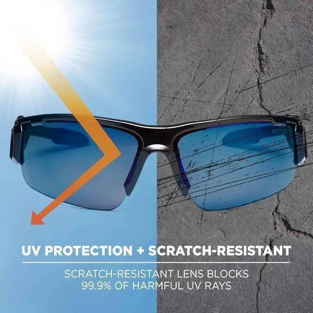 Alt view image 3 of 4 - ERGODYNE DAGR DAGR, Safety Glasses, Uncoated, Blue Mirror Lens, Black Frame,