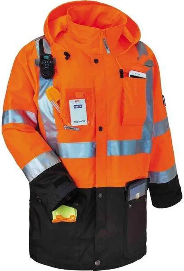 Alt view image 2 of 2 - ERGODYNE 8386 Hi-Vis Jacket, 300D Oxford Polyester Outer Shel, Class 3 Type R,