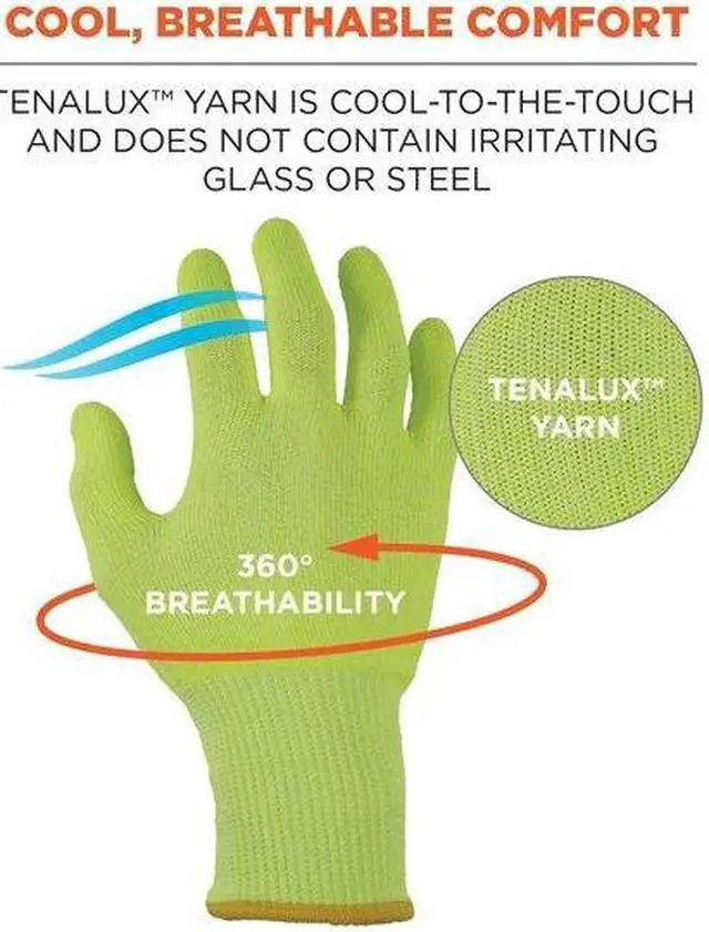 Alt view image 4 of 7 - ERGODYNE 7040-CASE 2XL Lime Cut Resistant Food Grade Gloves - Case of 144 PK