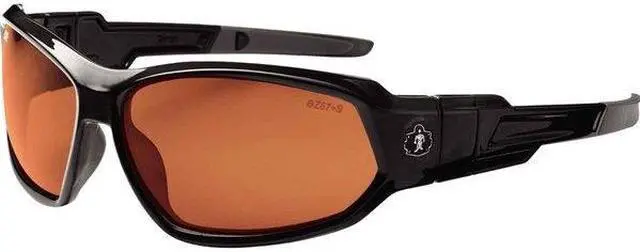 Alt view image 3 of 6 - ERGODYNE LOKI-PZ LOKI, Safety Glasses, Uncoated, Copper Lens, Black Frame,