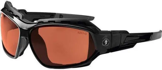 Alt view image 6 of 6 - ERGODYNE LOKI-PZ LOKI, Safety Glasses, Uncoated, Copper Lens, Black Frame,