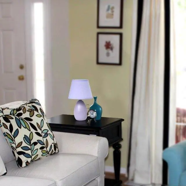 Alt view image 3 of 4 - Simple Designs Mini Egg Oval Ceramic Table Lamp