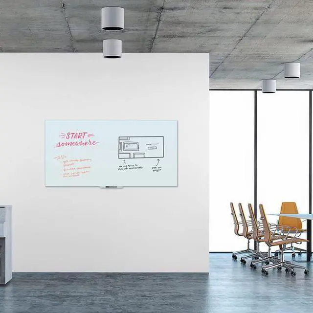 Alt view image 2 of 6 - U BRANDS 3978U00-01 Floating Glass Dry Erase Board, 72" x 36" (Actual Size: 70"