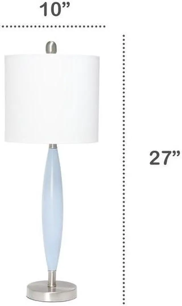 Alt view image 8 of 12 - Lalia Home Stylus Table Lamp with White Fabric Shade, Blue