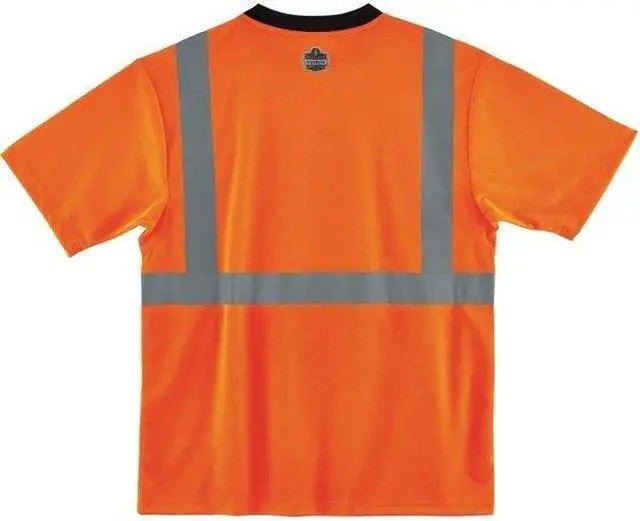 Alt view image 2 of 2 - ERGODYNE 8289BK Short Sleeve Hi-Vis Black Bottom T-Shirt, Class 2, Polyester