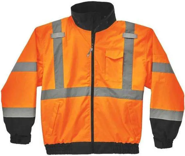 Alt view image 2 of 2 - ERGODYNE 8379 Hi-Vis 2-in-1 Bomber Jacket, Oxford Polyester, Class 3 Hi-Viz