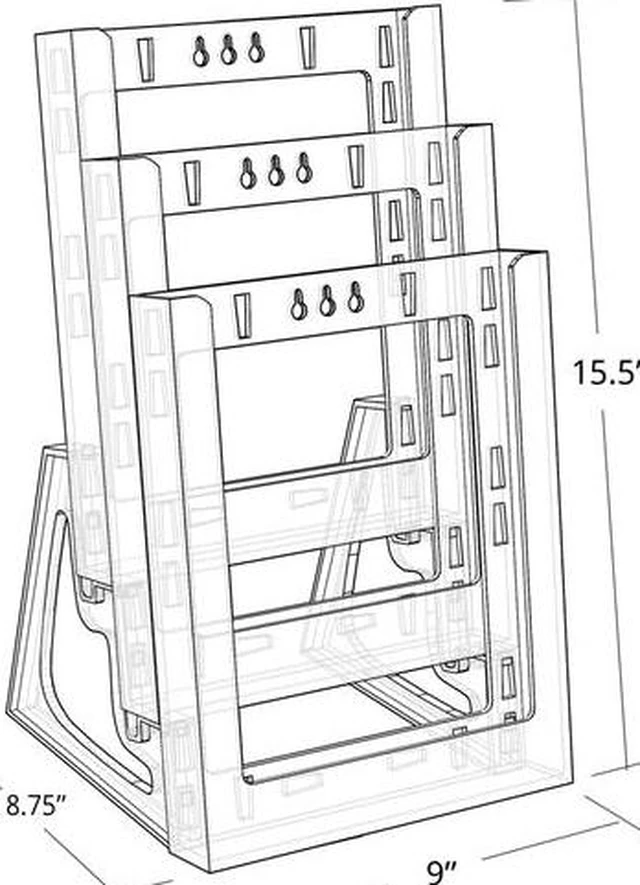 Alt view image 3 of 3 - AZAR DISPLAYS 252304 Three-tier Modular Letter Brochure Holder, PK2