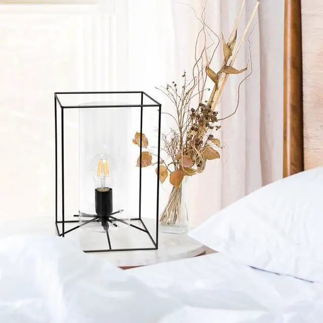 Alt view image 7 of 12 - Lalia Home Black Framed Table Lamp with Clear Cylinder Glass Shade, Large