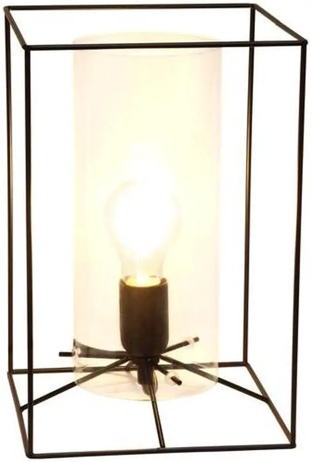 Alt view image 10 of 12 - Lalia Home Black Framed Table Lamp with Clear Cylinder Glass Shade, Large