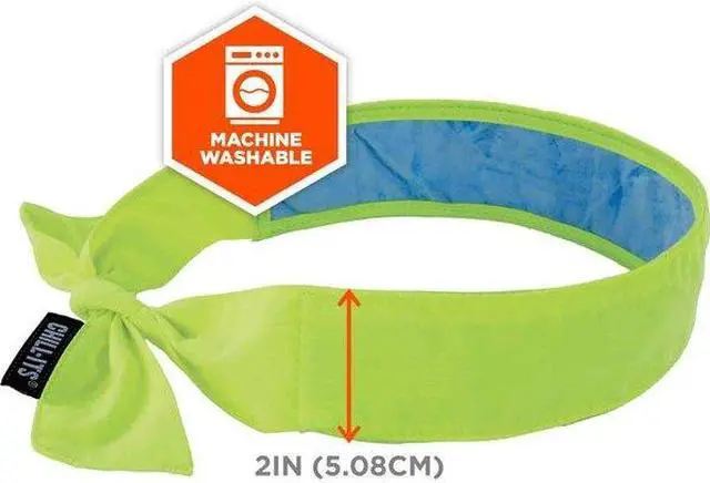 Alt view image 2 of 6 - ERGODYNE 6700CT Cooling Bandana,One Size,Lime