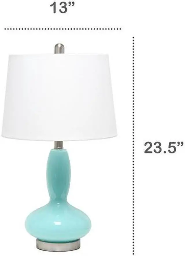 Alt view image 10 of 12 - Lalia Home Glass Dollop Table Lamp with White Fabric Shade, Seafoam