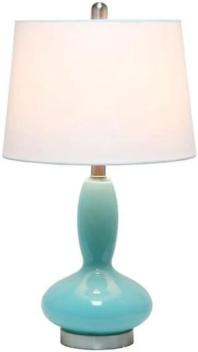Alt view image 12 of 12 - Lalia Home Glass Dollop Table Lamp with White Fabric Shade, Seafoam