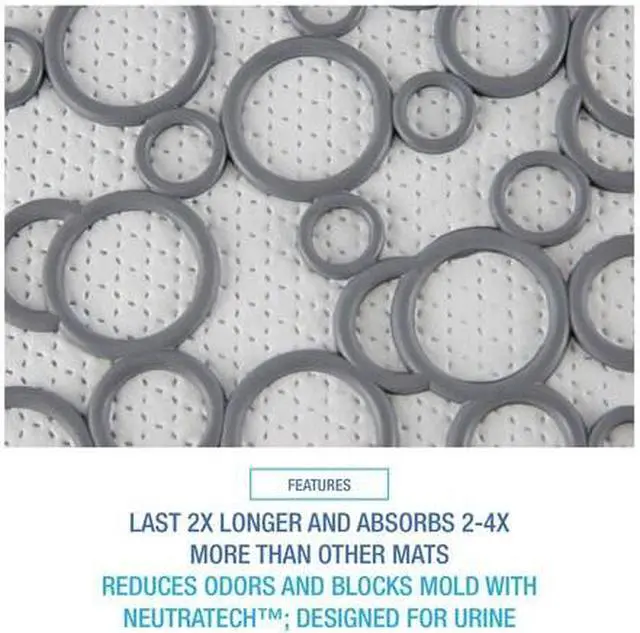Alt view image 9 of 19 - Commode Mat 2.0, Rubber, 22 7/8 x 22, Gray/White, 6/Carton BWKCMGW