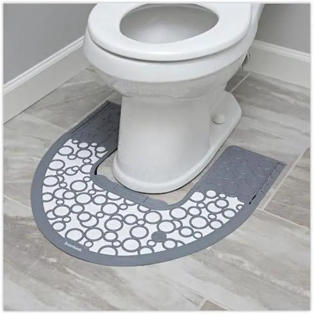 Alt view image 11 of 19 - Commode Mat 2.0, Rubber, 22 7/8 x 22, Gray/White, 6/Carton BWKCMGW