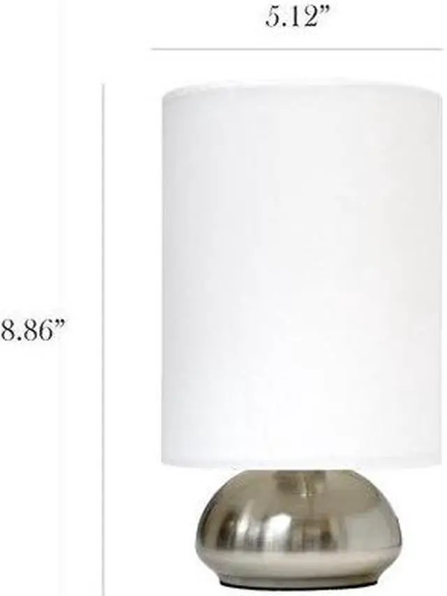 Alt view image 5 of 8 - Simple Designs Gemini 2 Pack Mini Touch Lamp with Brushed Nickel Base and Fabric Shades