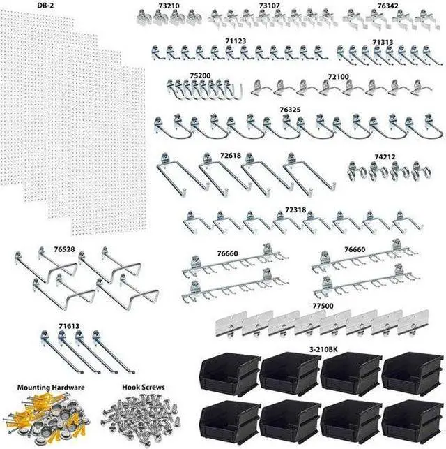 Alt view image 3 of 5 - TRITON PRODUCTS DB-4KIT 96 pc DuraHook Assortment, (4) 24 in W x 48 in H x 1/4