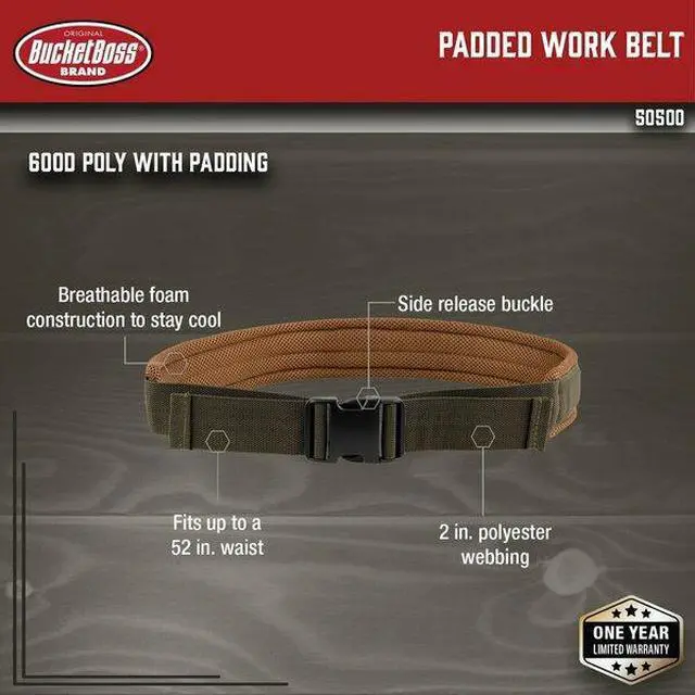 Alt view image 3 of 7 - BUCKET BOSS 50500 Padded Belt