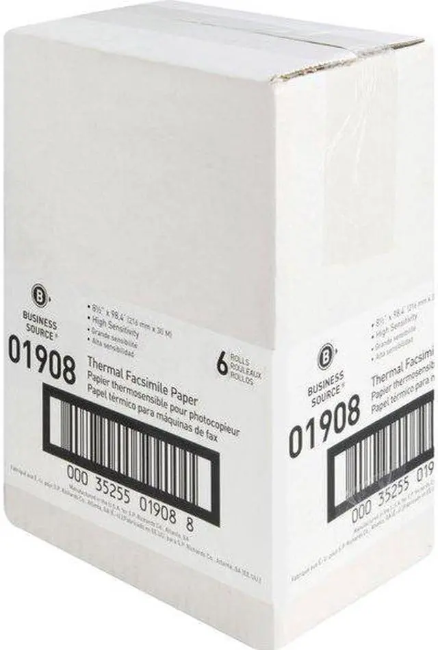 Alt view image 4 of 6 - Business Source Fax Paper 1/2" Core "H" Sensitivity 8-1/2"x98' WE 01908