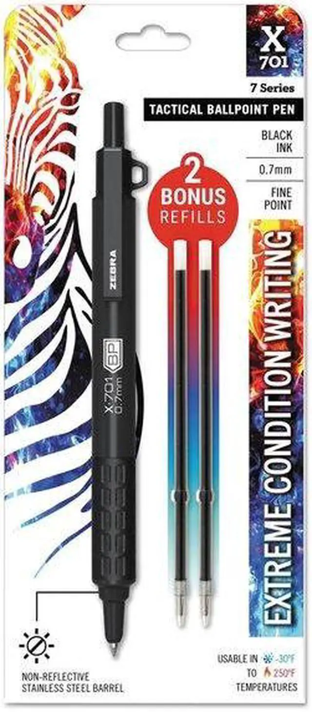 Alt view image 16 of 18 - X-701 Retractable Ballpoint Pen, Fine 0.7mm, Black Ink, Black Barrel 29811