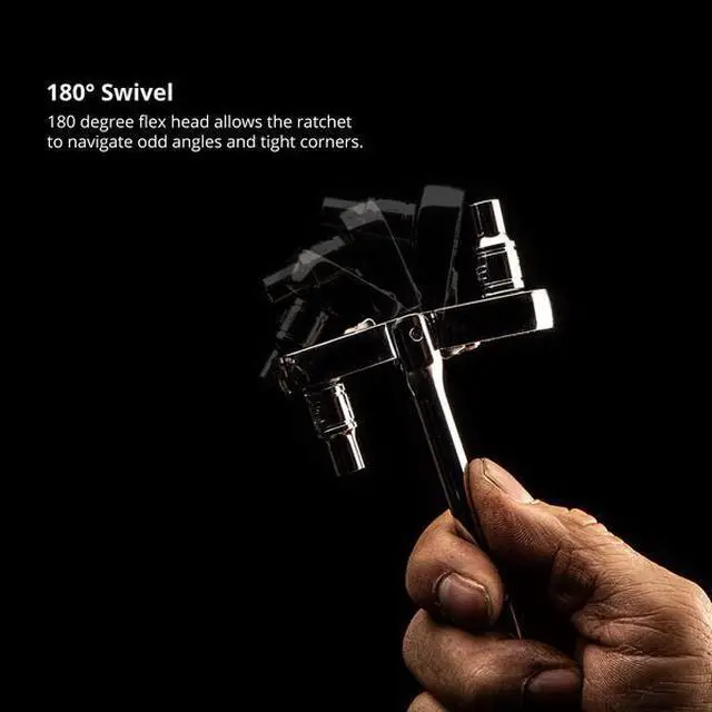 Alt view image 3 of 5 - CAPRI TOOLS CP12300FX 3/8 in Drive 72-Tooth Flex-Head Low Profile Ratchet