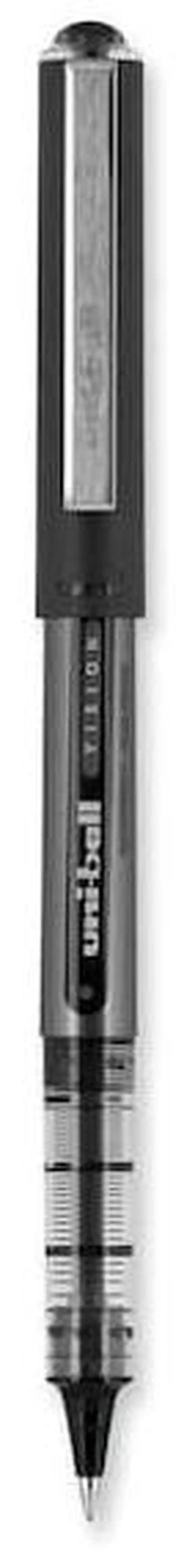 Alt view image 12 of 17 - Uni-ball VISION Roller Ball Pen, Bold 1 mm, Black Ink, Black Barrel, Dozen