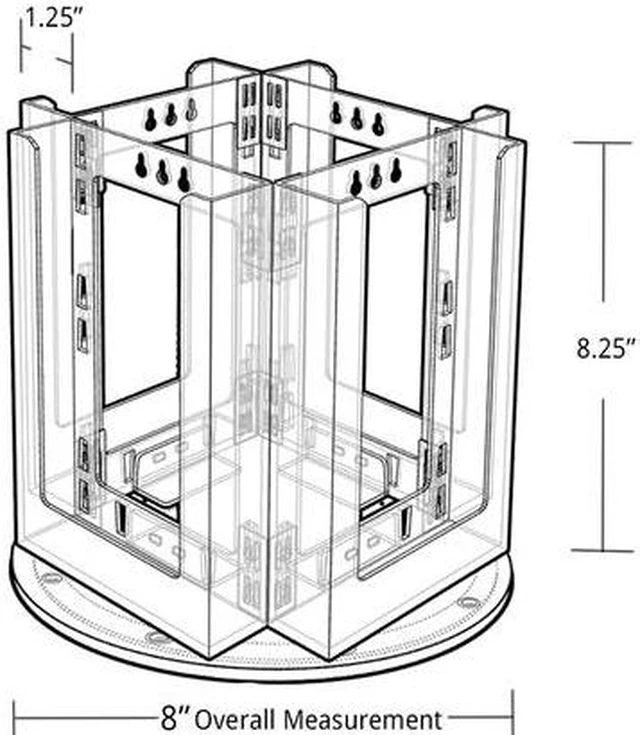 Alt view image 2 of 3 - AZAR DISPLAYS 252317 Four-Pocket Revolving Trifold Brochure Holder