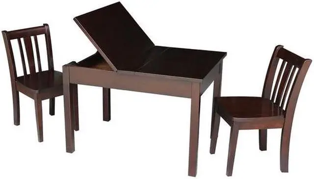 Alt view image 2 of 3 - INTERNATIONAL CONCEPTS K15-JT2532L-CC105-2 Rectangle Table with 2 San Remo