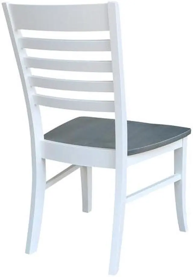 Alt view image 2 of 7 - INTERNATIONAL CONCEPTS C05-310P Set of 2 Cosmo Roma Chairs, White/Heather gray
