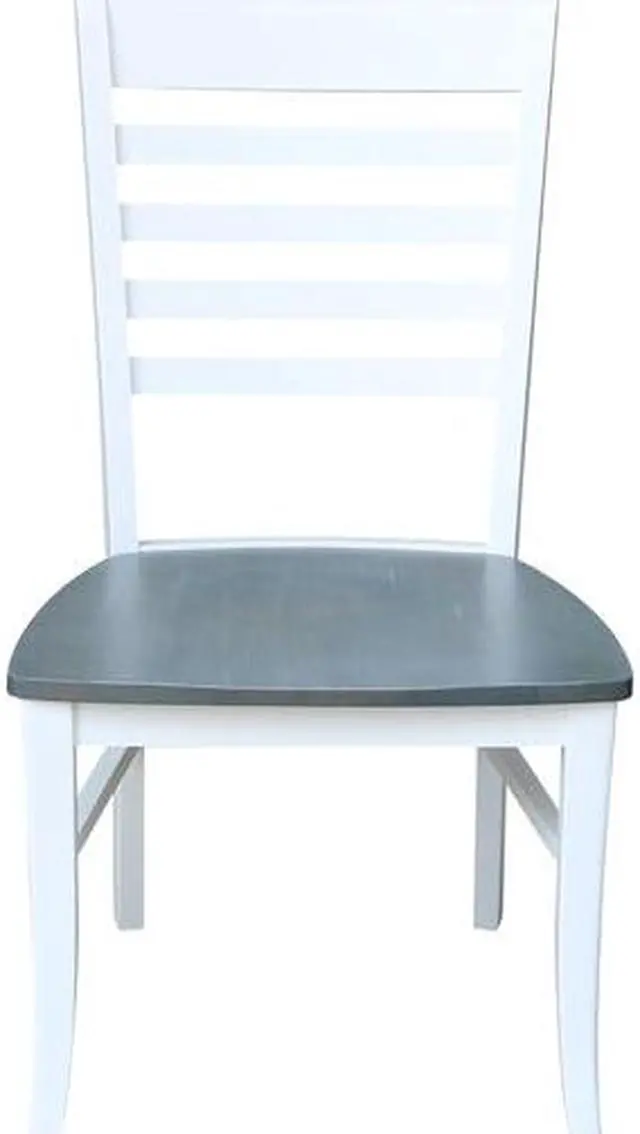 Alt view image 5 of 7 - INTERNATIONAL CONCEPTS C05-310P Set of 2 Cosmo Roma Chairs, White/Heather gray
