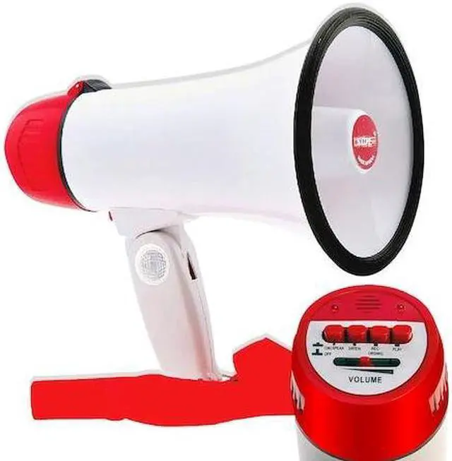 Alt view image 10 of 20 - 5 Core Megaphone Bullhorn Speaker 30W Bull Horn Battery Power Mini Cheer Megafono 800 Feet Range Loudspeaker W Siren Recording Ergonomic Handle for Coaches Football Baseball Cheerleading - 6R