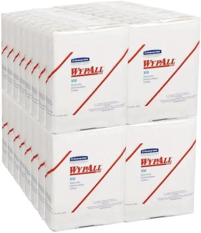 Alt view image 12 of 17 - WYPALL X50 Wipers, 10 x 12 1/2, White