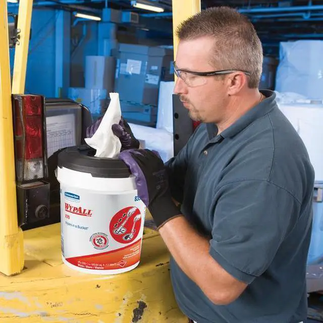 Alt view image 6 of 6 - Wypall Wipers in a Bucket, White, 220 Per Bucket, 2 Bucket/Ca