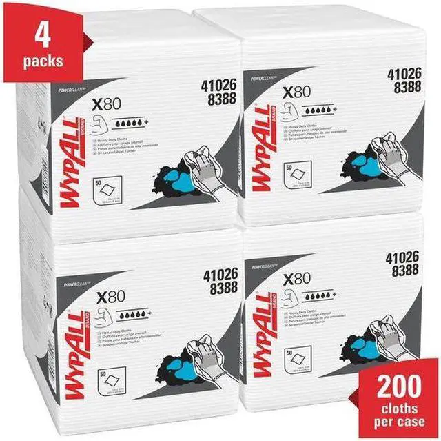 Alt view image 8 of 11 - C-Wypall X80 Rag Rplmt Hydro Wpr 1/4Fld Whi 4/5