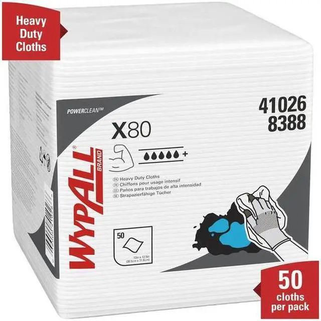 Alt view image 9 of 11 - C-Wypall X80 Rag Rplmt Hydro Wpr 1/4Fld Whi 4/5