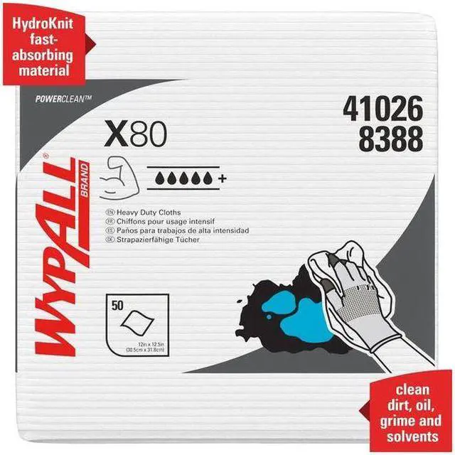 Alt view image 10 of 11 - C-Wypall X80 Rag Rplmt Hydro Wpr 1/4Fld Whi 4/5