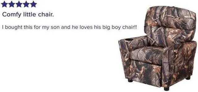 Alt view image 13 of 20 - Contemporary Camouflaged Fabric Kids Recliner with Cup Holder