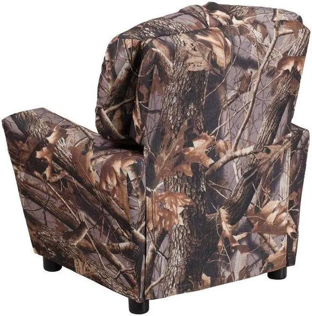 Alt view image 15 of 20 - Contemporary Camouflaged Fabric Kids Recliner with Cup Holder