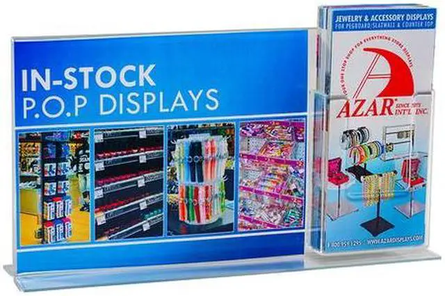 Alt view image 3 of 3 - AZAR DISPLAYS 252054 Double-Foot Sign Holder w/ Trifold Pocket Overall