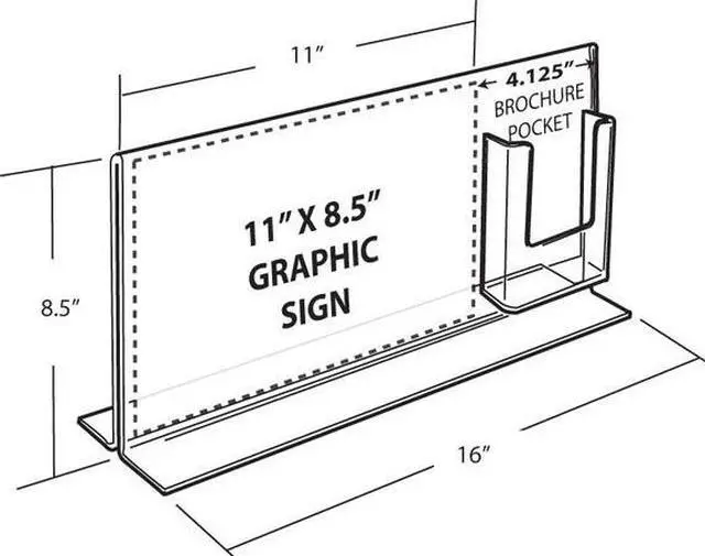 Alt view image 2 of 3 - AZAR DISPLAYS 252054 Double-Foot Sign Holder w/ Trifold Pocket Overall