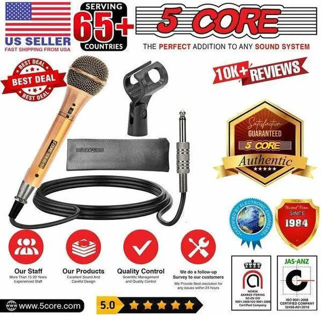 Alt view image 9 of 20 - 5 Core Mic Karaoke Dynamic Handheld XLR Microphone for Professional Vocal Recording Live Stage Singing Music Neodymium 1/4 Corded Wired Micrófono - ND-959 Elantra