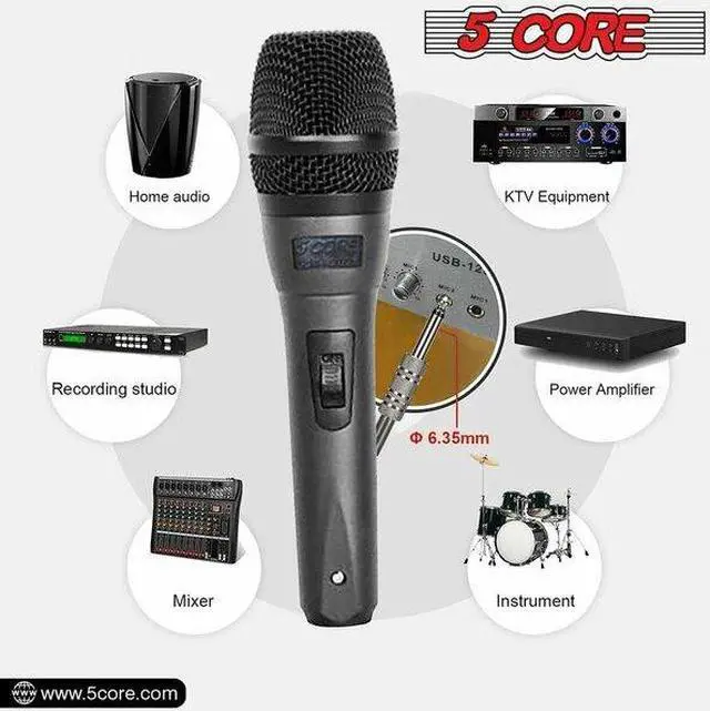 Alt view image 9 of 14 - 5 Core Mic Karaoke Dynamic Handheld XLR Microphone for Professional Vocal Recording Live Stage Singing Music Neodymium 1/4 Corded Wired Micrófono - ND-32 ARMEX
