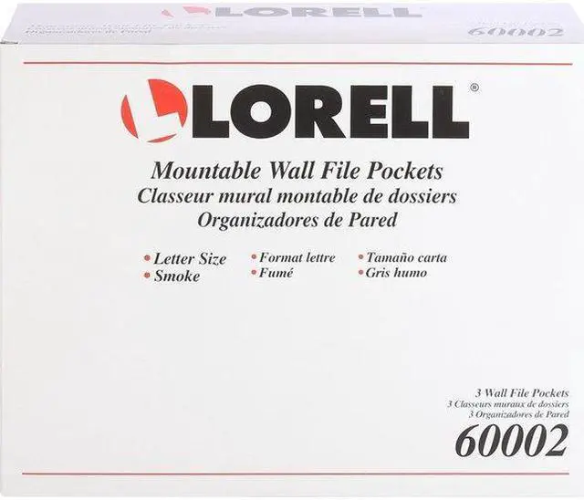 Alt view image 7 of 7 - Lorell Wall File Pockets 13-1/8"x4-1/4"x14-3/4" 3/PK Smoke 60002