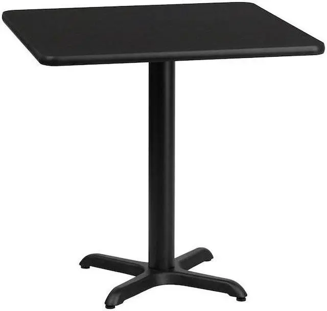 Alt view image 12 of 19 - 30'' Square Black Laminate Table Top with 22'' x 22'' Table Height Base