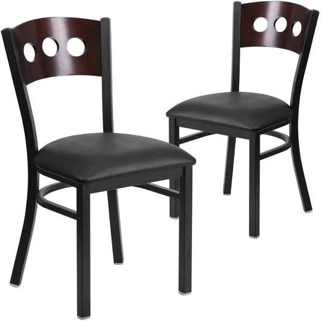 Alt view image 2 of 7 - FLASH FURNITURE 2-XU-DG-6Y2B-WAL-BLKV-GG Bk/Wal 3 Circ Chair-Black Seat,PK2