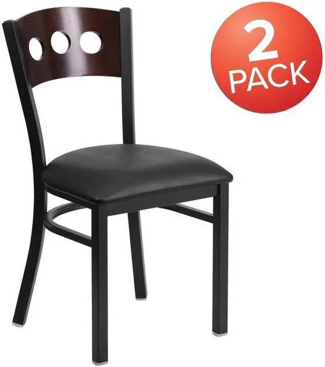 Alt view image 3 of 7 - FLASH FURNITURE 2-XU-DG-6Y2B-WAL-BLKV-GG Bk/Wal 3 Circ Chair-Black Seat,PK2