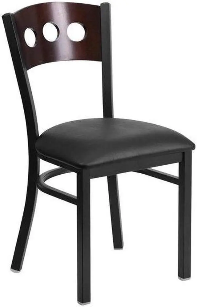 Alt view image 5 of 7 - FLASH FURNITURE 2-XU-DG-6Y2B-WAL-BLKV-GG Bk/Wal 3 Circ Chair-Black Seat,PK2
