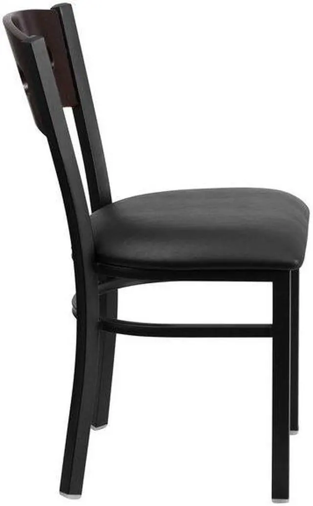 Alt view image 6 of 7 - FLASH FURNITURE 2-XU-DG-6Y2B-WAL-BLKV-GG Bk/Wal 3 Circ Chair-Black Seat,PK2